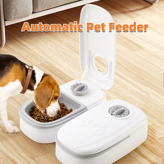 Smart Automatic Pet Feeder with Timer – Stainless Steel Bowl Food Dispenser for Cats & Dogs